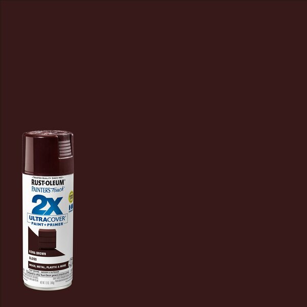 Rust-Oleum Spray Paint, Kona Brown, Gloss, 12 oz 334038